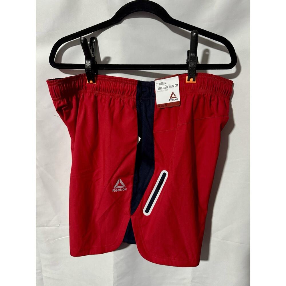 Reebok Men's Basketball Workout Shorts Stark Red Men's Size 2XL 7 Inch Inseam